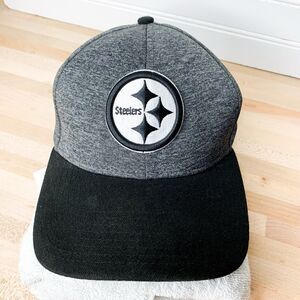Pittsburgh STEELERS New Era 39Thirty NFL Cap Hat S/M White/Grey Black Brim